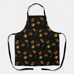 Delantal Halloween/calabaza/palo de murciélago