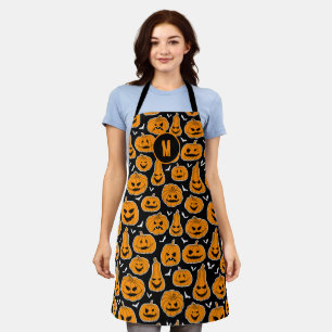 Delantal Halloween calabazas de Jack o Lantern con patrones