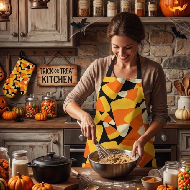 Delantal Halloween Candy Corn Seamless Pattern (Subido por el creador)