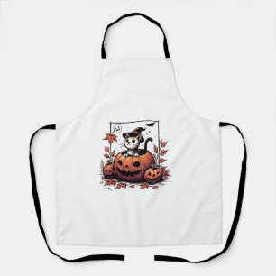 Delantal Halloween Cat Pumpkin Cute Spookee Fall Trick or T