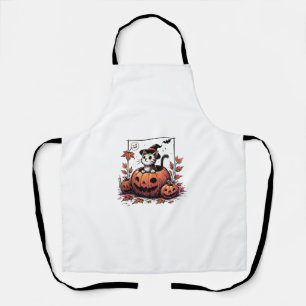 Delantal Halloween Cat Pumpkin Cute Spookee Fall Trick or T