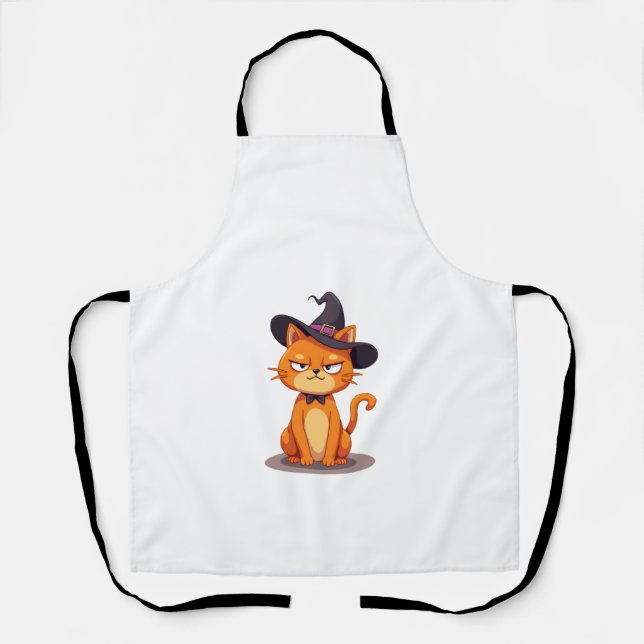 Delantal Halloween Cat T-Shirt Kitten Jack O Lantern Kitty  (Anverso)