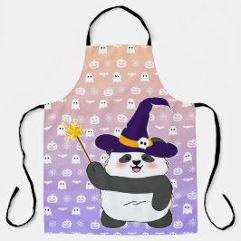 Delantal Halloween Curte Baby Panda Witch Magic Wand
