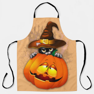 Delantal Halloween Curte Kitty Witch and Pumpkin Friend