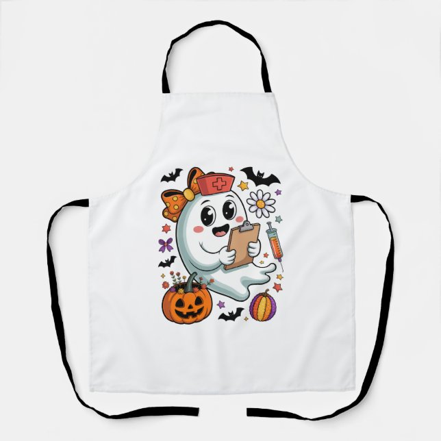 Delantal Halloween de café fresco de Boo'd (Anverso)