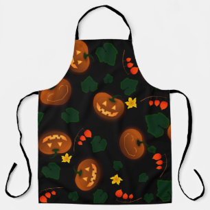 Delantal Halloween de fondo de calabaza oscuro