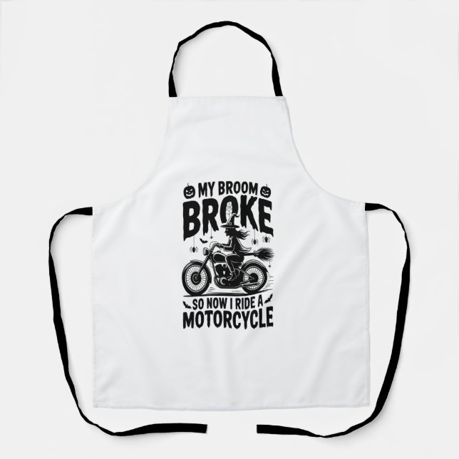 Delantal Halloween de la motocicleta Witch Riding (Anverso)