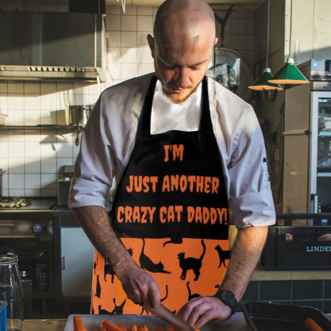 Delantal Halloween de papi loco gato Loco (Funny personalized Halloween aprons!)