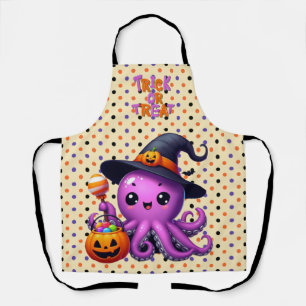 Delantal Halloween de pulpo truco o truco
