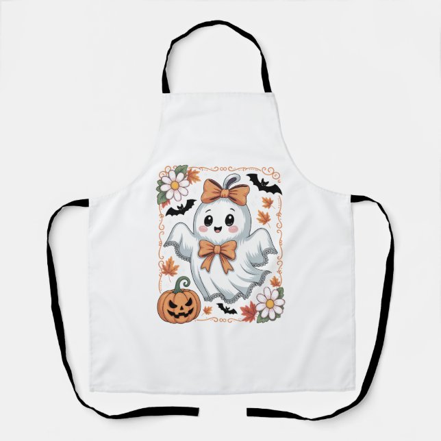 Delantal Halloween fantasmal de fantasía de encaje (Anverso)