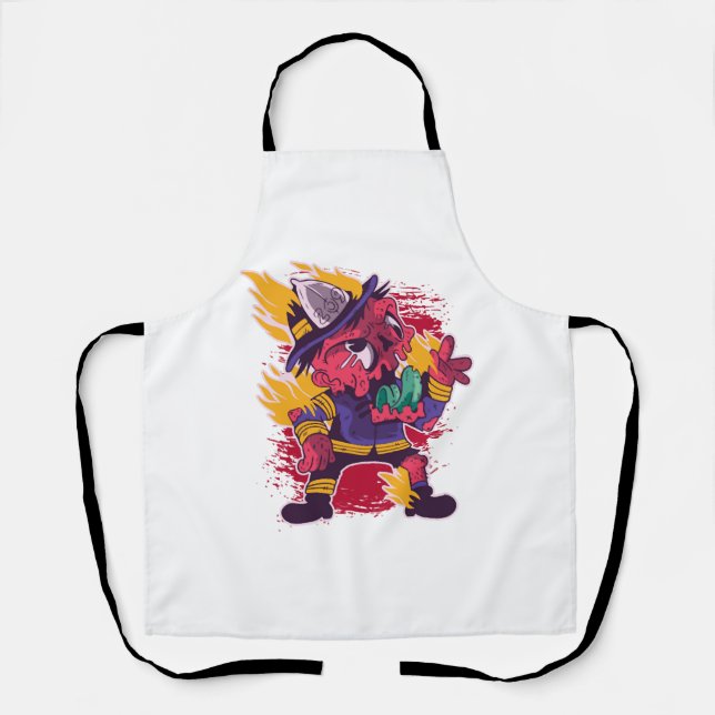 Delantal Halloween Feliz disfraz de bombero de Halloween (Anverso)