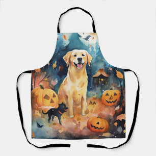 Delantal Halloween Finnish Lappund con calabazas aterrador