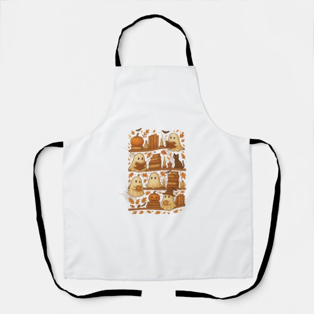 Delantal Halloween Ghost Reading Books Lover (Anverso)