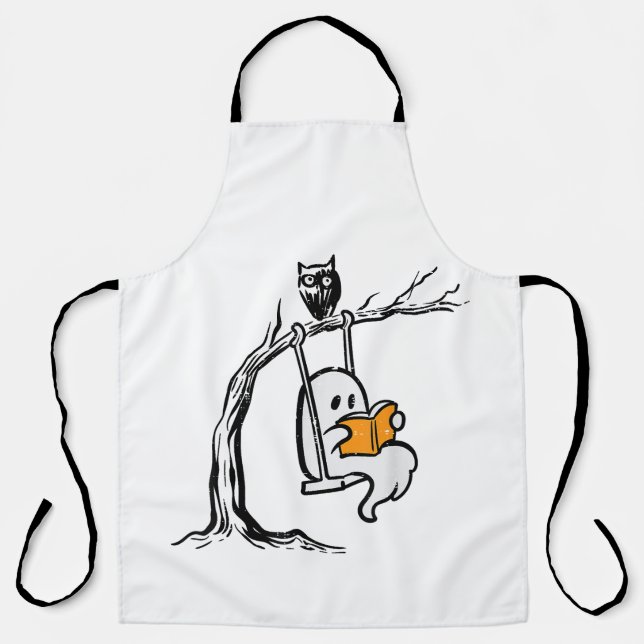 Delantal Halloween Ghost Swing Reading (Anverso)
