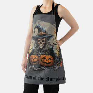 Delantal Halloween,Guardián de las Calabazas, Cráneo, Calab