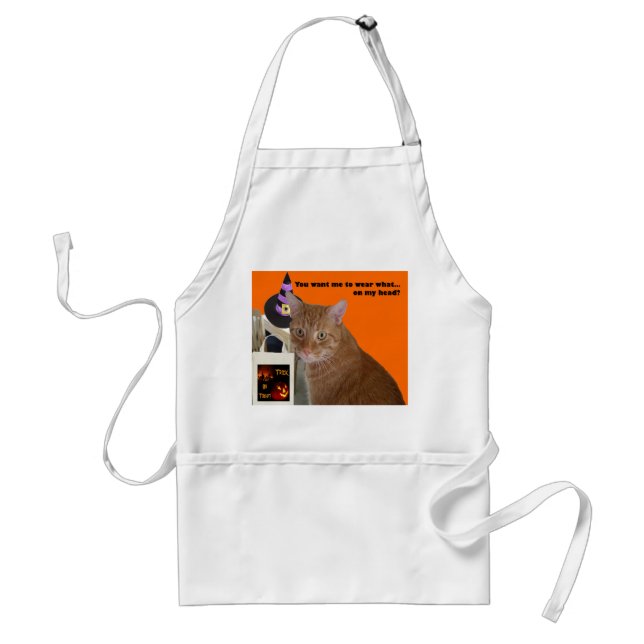 Delantal Halloween Kitty Usa qué gato (Frente)