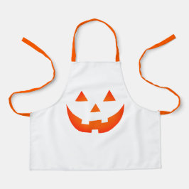 Delantal Halloween naranja blanco Jack o cara de calabaza d