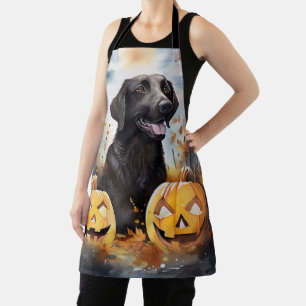 Delantal Halloween Nueva Escocia con calabazas asustadas