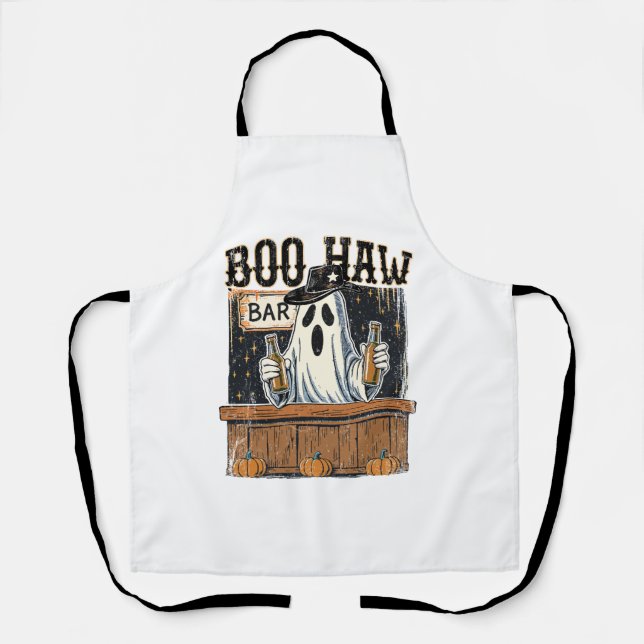 Delantal Halloween Occidental retro de Boo Haw (Anverso)