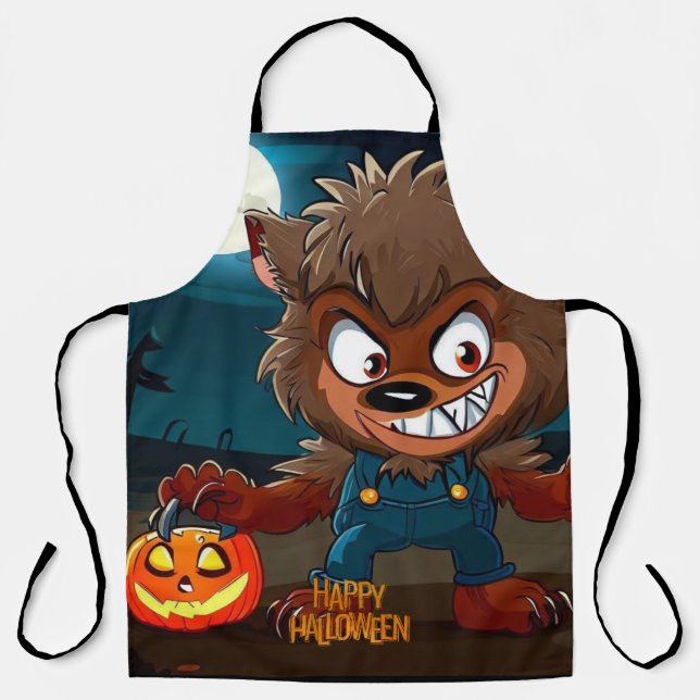 Delantal Halloween/otoño/Werewolf/Personalizado (Anverso)