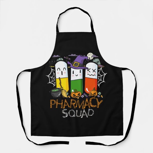 Delantal Halloween Pharmacy Squad PIlls Farmacéutico (Anverso)