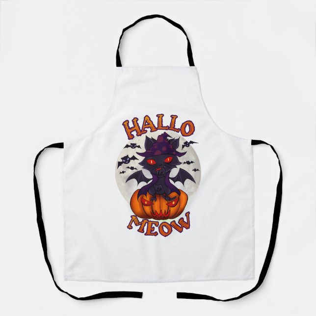 Delantal Halloween Pumpkin Catoween (Anverso)