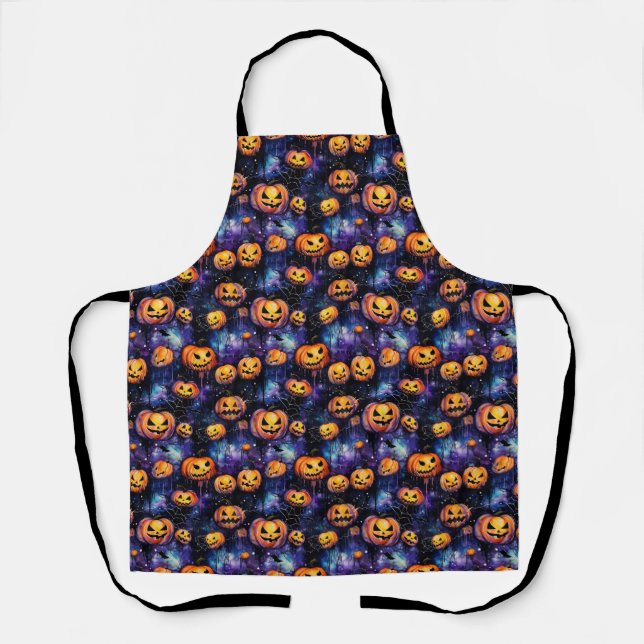 Delantal Halloween Scary Jack O Lantern Naranja Black (Anverso)