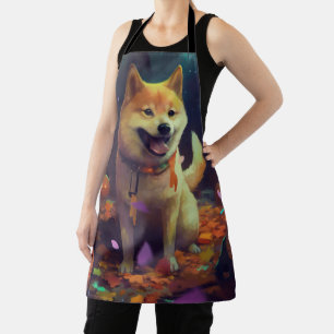 Delantal Halloween Shiba Inu con calabazas aterradoras