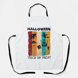 Delantal Halloween Truco o Trato Hombre Lobo Bruja Esquelet