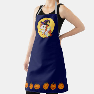 Delantal Halloween Unicorn Pegasus Witch