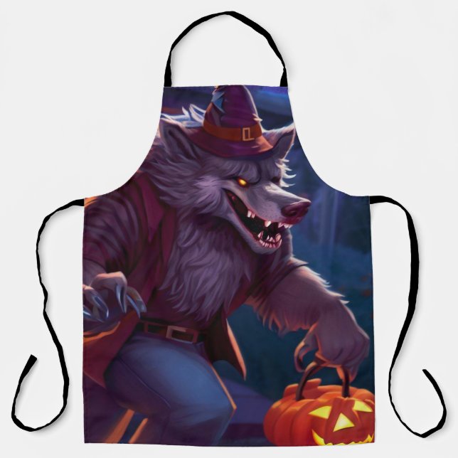 Delantal Halloween/werewolf/otoño/otoño (Anverso)