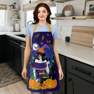 Delantal Halloween Witch Sugar Skull