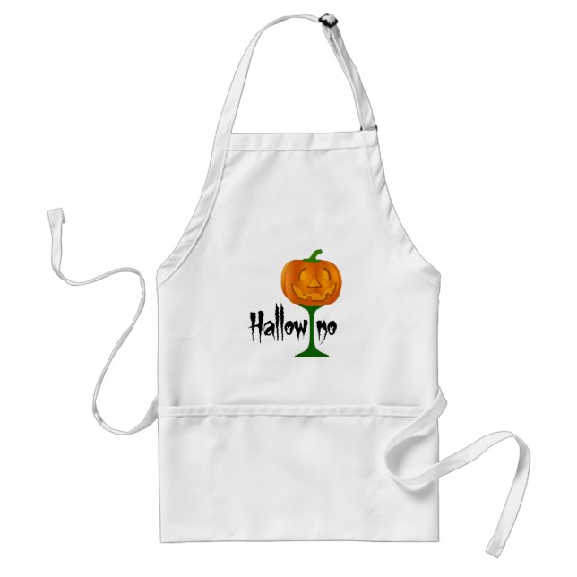 Delantal Hallowino de calabaza de Vino Halloween (Frente)