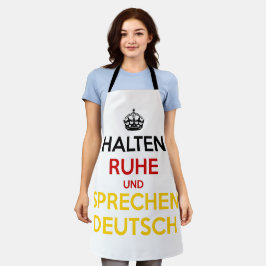 Delantal Halten Ruhe und Sprechen Deutsch