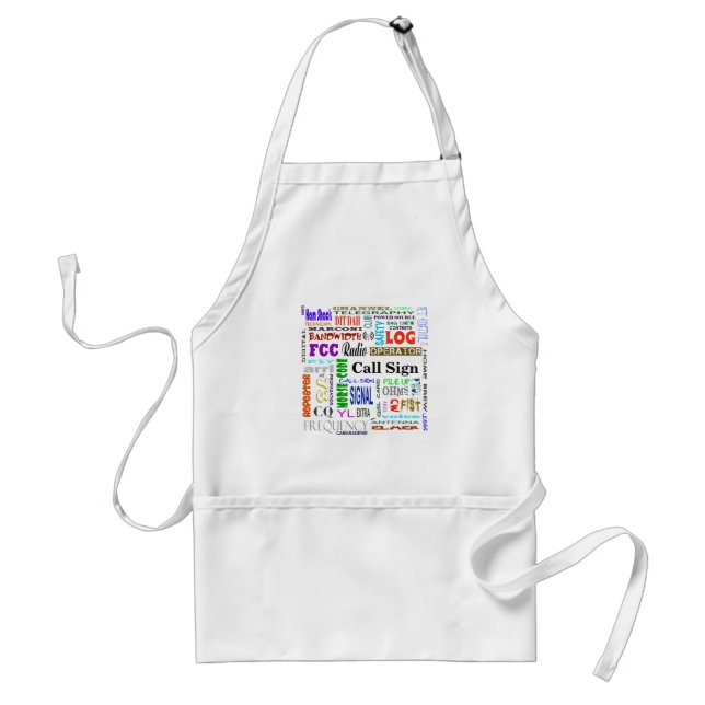 Delantal Ham Radio Word Collage Apron Personalizar Llamar a (Frente)