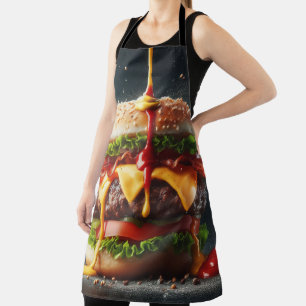 Delantal Hamburguesa con salsa salpicada