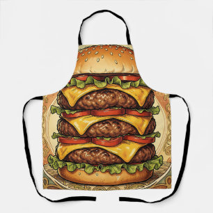 Delantal Hamburguesa Triple Queso Ornata
