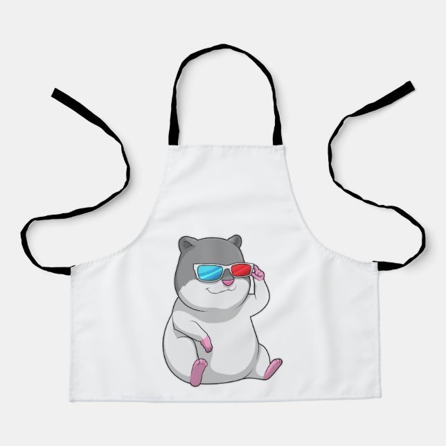 Delantal Hamster con gafas (Anverso)