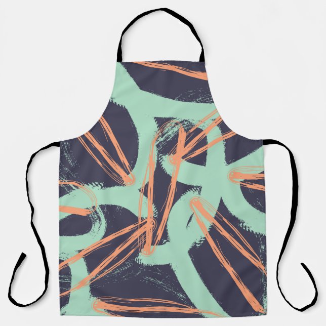 Delantal Hand drawn brush hipster pattern in. Stylish geome (Anverso)