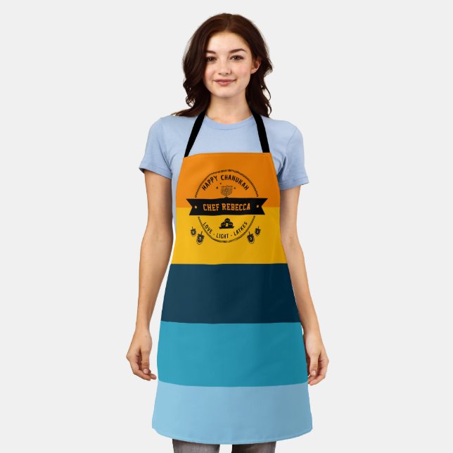Delantal Hanukah personalizada Latke Striped Apron (Gastado)