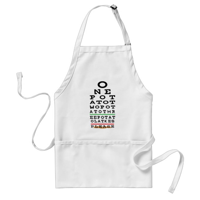 Delantal Hanukkah Apron One Potato, Two Potato, Eye Charter (Frente)