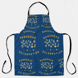 Delantal Hanukkah Azul Pequeño Medio Grande Todas Las Edade