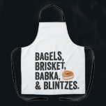 Delantal Hanukkah Bagels Brisket Bakka Blintzes Gion<br><div class="desc">hanukkah,  passover,  yiddish,  chanukah,  jewish,  menorah,  judía,  regalo,  cumpleaños,  latke</div>