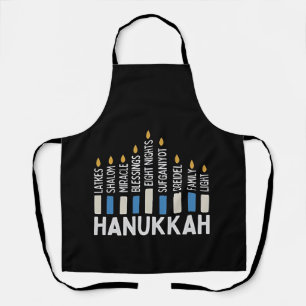 Delantal Hanukkah Festividad Judía Menorah Jew