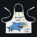 Delantal Hanukkah Happy Shark Apron<br><div class="desc">Hanukkah Feliz Tiburón Apron. Personalice borrando texto y agregando el suyo propio. Usa tu estilo de fuente, color y tamaño favoritos. Asegúrese de elegir el tamaño y el color de la correa. Todos los elementos de diseño se pueden transferir a otros productos Zazzle y editar. ¡Feliz Hanukkah! Gracias por pasar...</div>