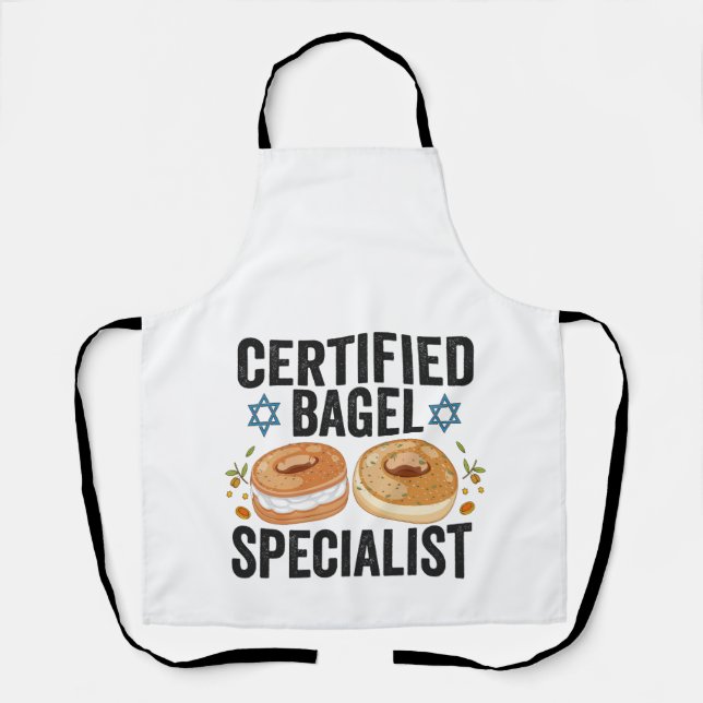 Delantal Hanukkah judío, especialista en Bagel certificado (Anverso)