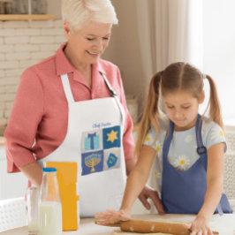 Delantal Hanukkah Quilt Collage Personalizado Apron
