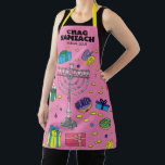 Delantal Hanukkah rosa personalizado<br><div class="desc">Apron Rosa Personalizado. Todo el texto se puede editar.</div>