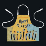 Delantal Hanukkah Velas de baile feliz<br><div class="desc">Hanukkah Happy Dancing Candles Apron. Personalice borrando texto y agregando el suyo propio. Usa tu estilo de fuente, color y tamaño favoritos. Asegúrese de elegir el tamaño y el color de la correa. Todos los elementos de diseño se pueden transferir a otros productos Zazzle y editar. ¡Feliz Hanukkah! Gracias por...</div>
