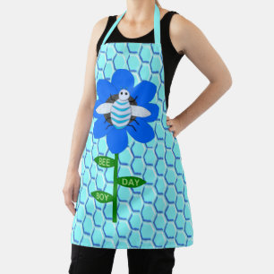 Delantal Happy Bee Day Boy Blue Birthday Bumblebee